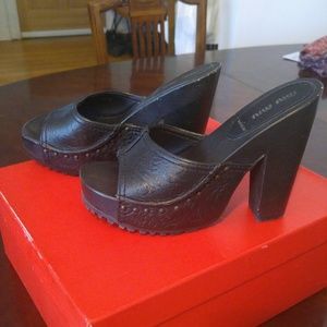 Miu Miu black platform mules